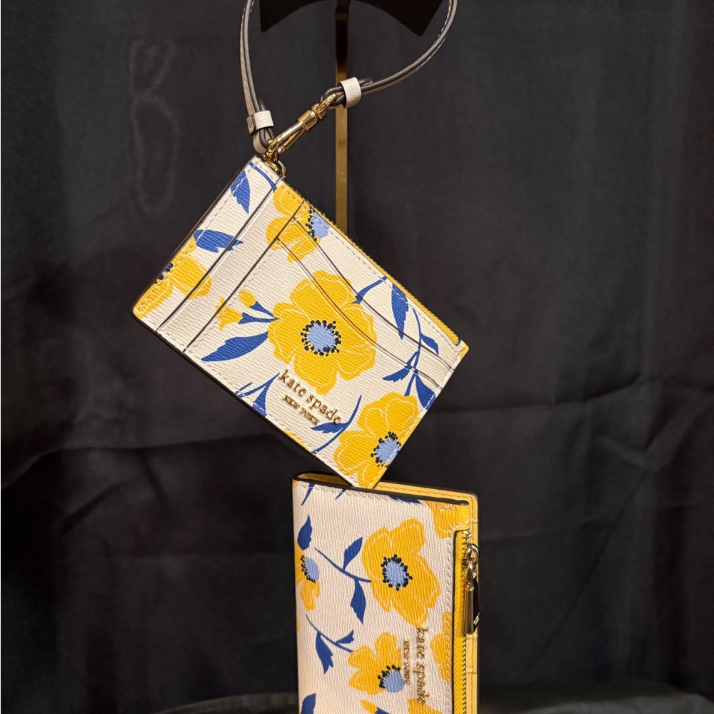 Kate Spade Morgan Sunshine Floral Small Slim Bifold Wallet & Card Case Wristlet - Picture 12 of 12